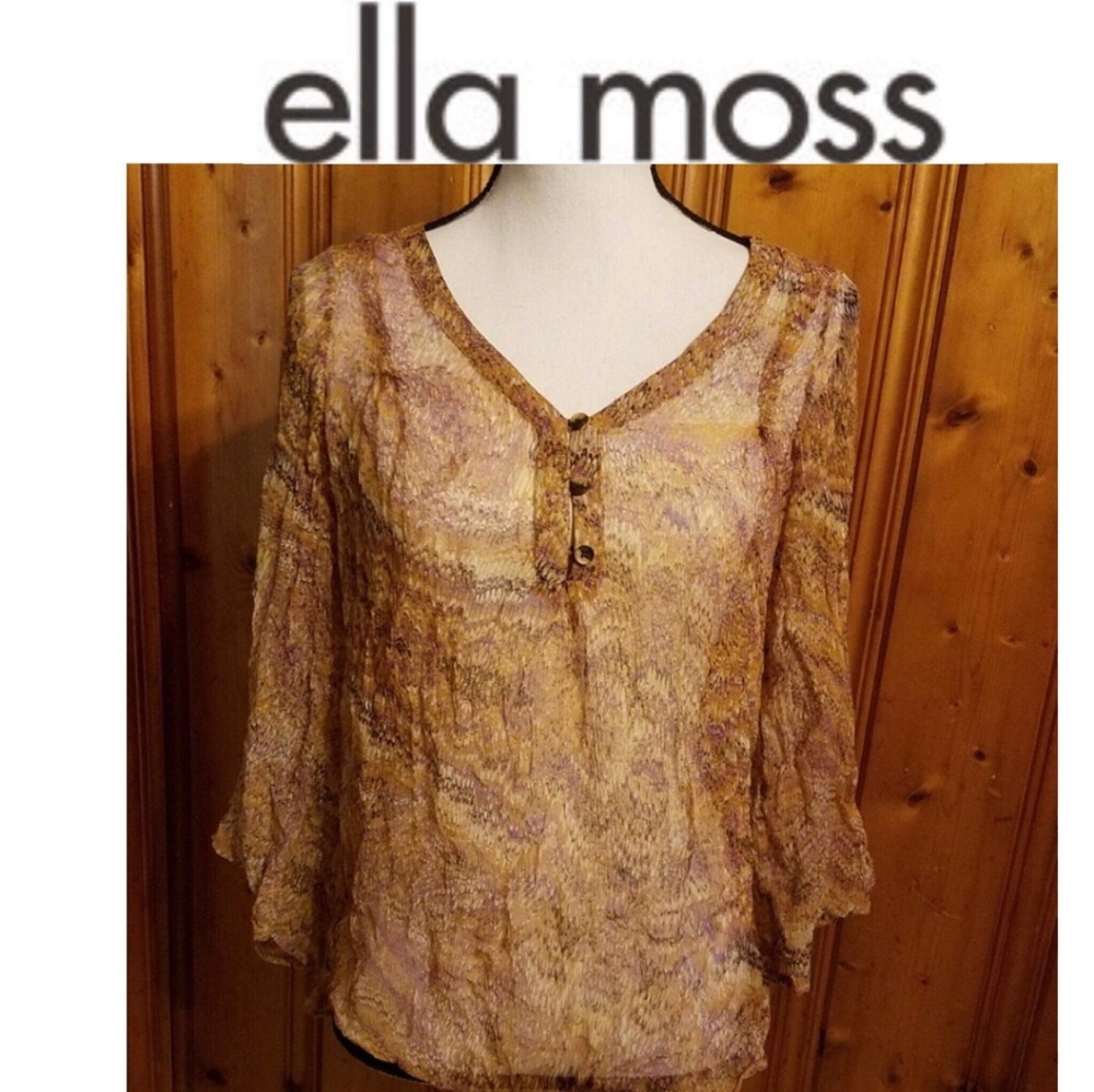 Ella Moss A Pea In The Pod Maternity Sheer Blouse Small